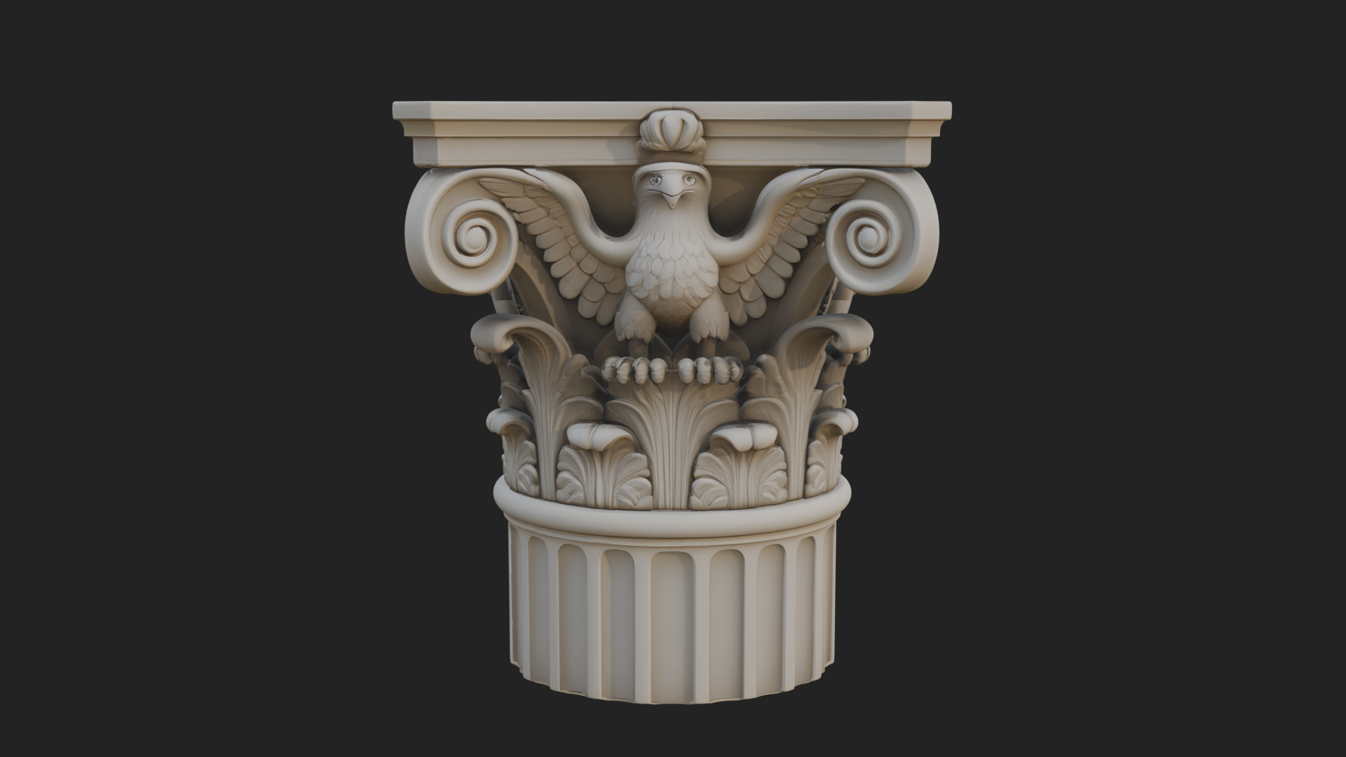Eagle Column Capital Design 2 3D Print Model 3D Model