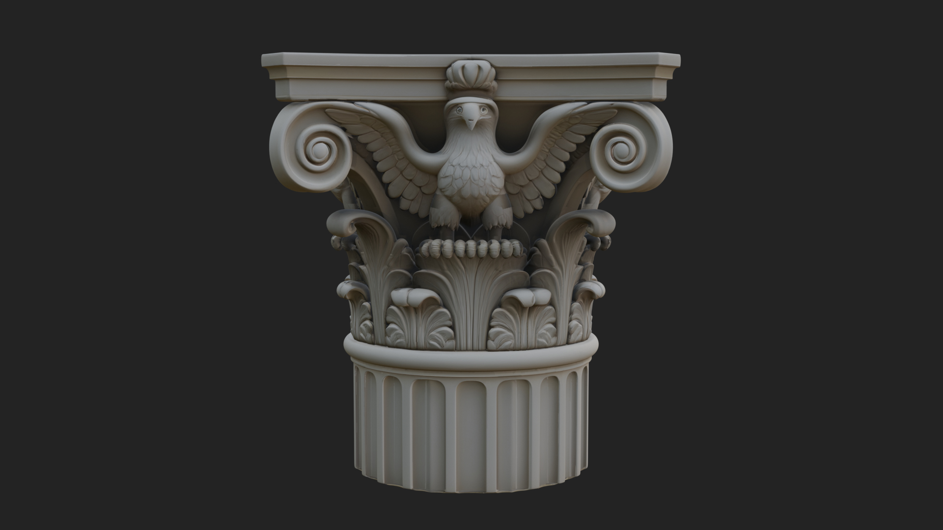 Eagle Column Capital Design 2 3D Print Model 3D Model