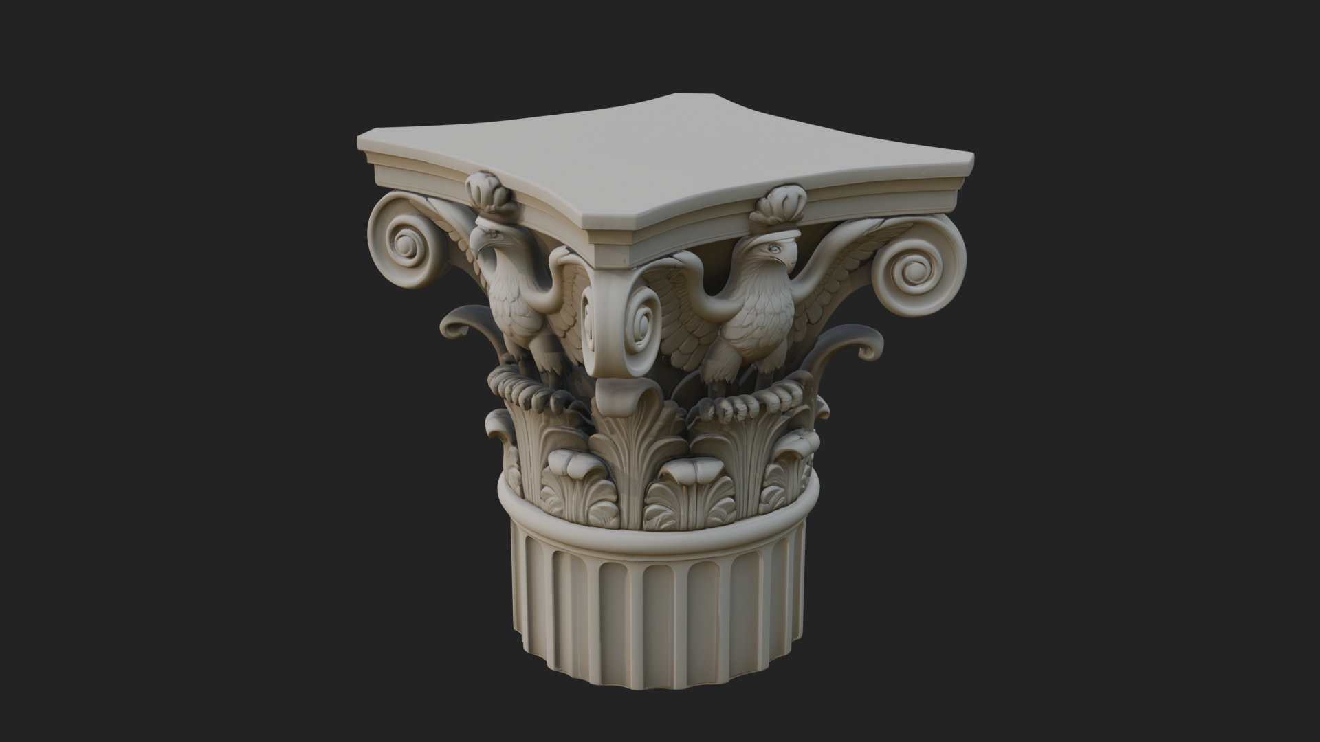 Eagle Column Capital Design 2 3D Print Model 3D Model