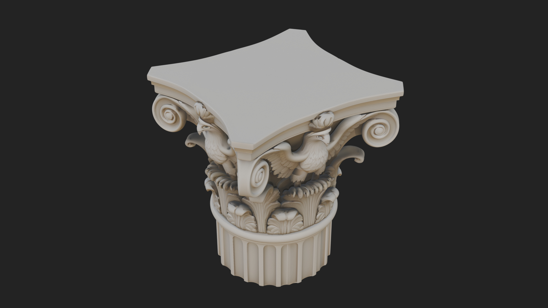 Eagle Column Capital Design 2 3D Print Model 3D Model