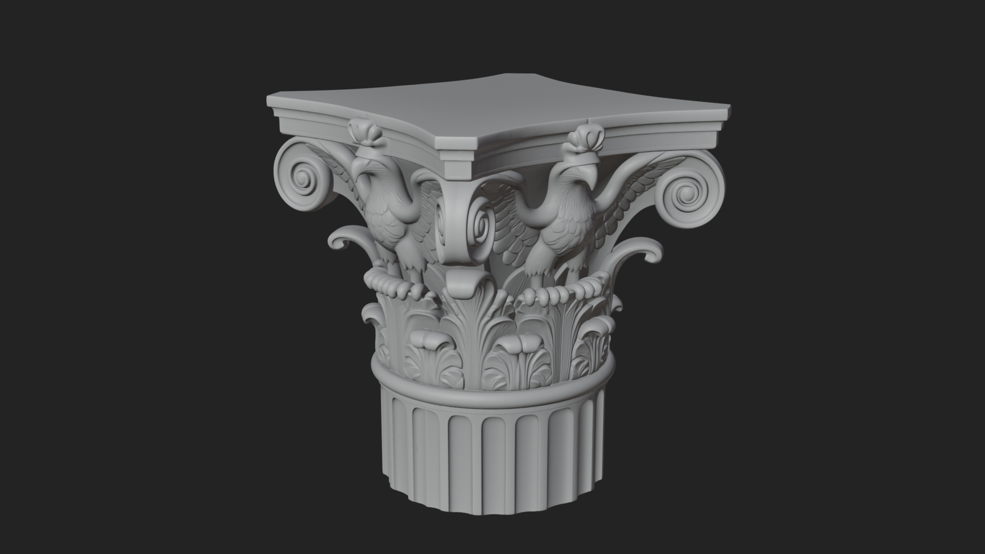 Eagle Column Capital Design 2 3D Print Model 3D Model
