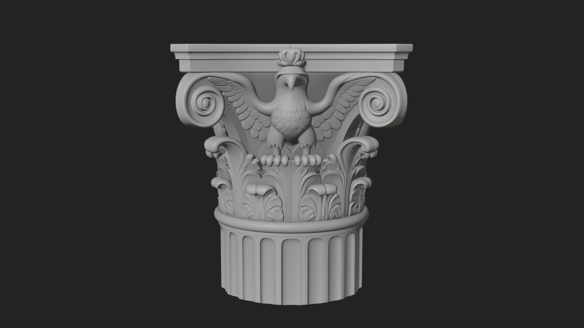 Eagle Column Capital Design 2 3D Print Model 3D Model
