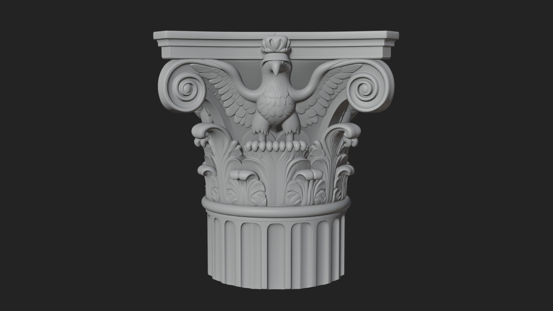 Eagle Column Capital Design 2 3D Print Model 3D Model