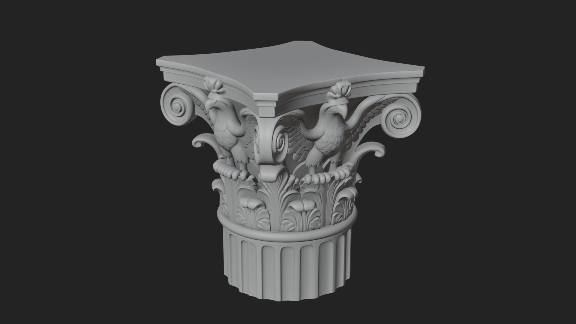 Eagle Column Capital Design 2 3D Print Model 3D Model