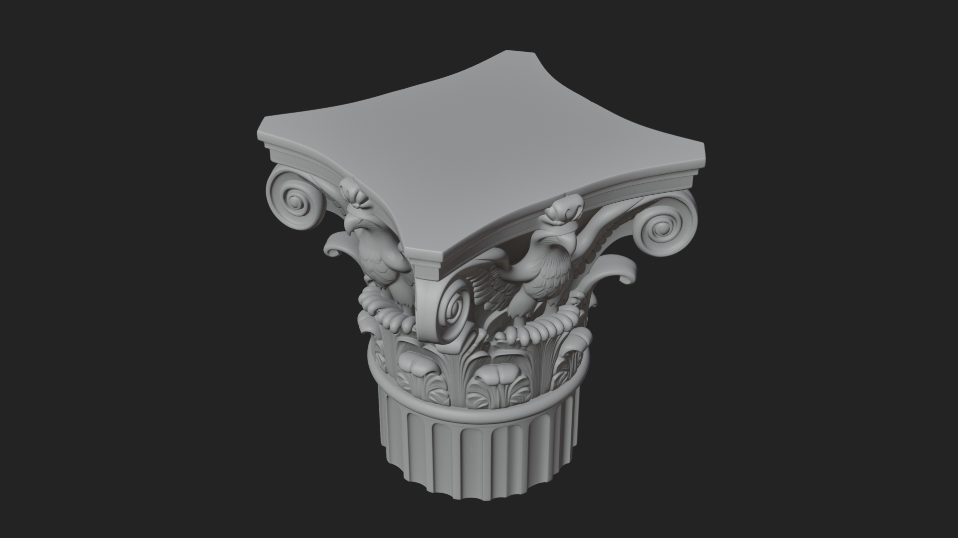 Eagle Column Capital Design 2 3D Print Model 3D Model