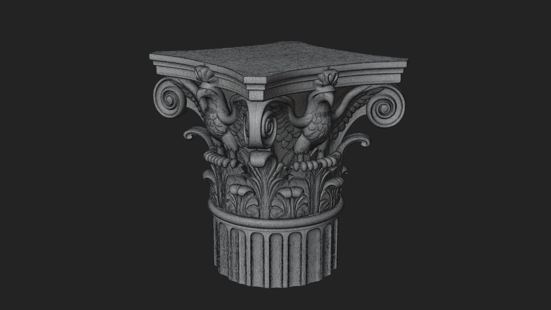 Eagle Column Capital Design 2 3D Print Model 3D Model