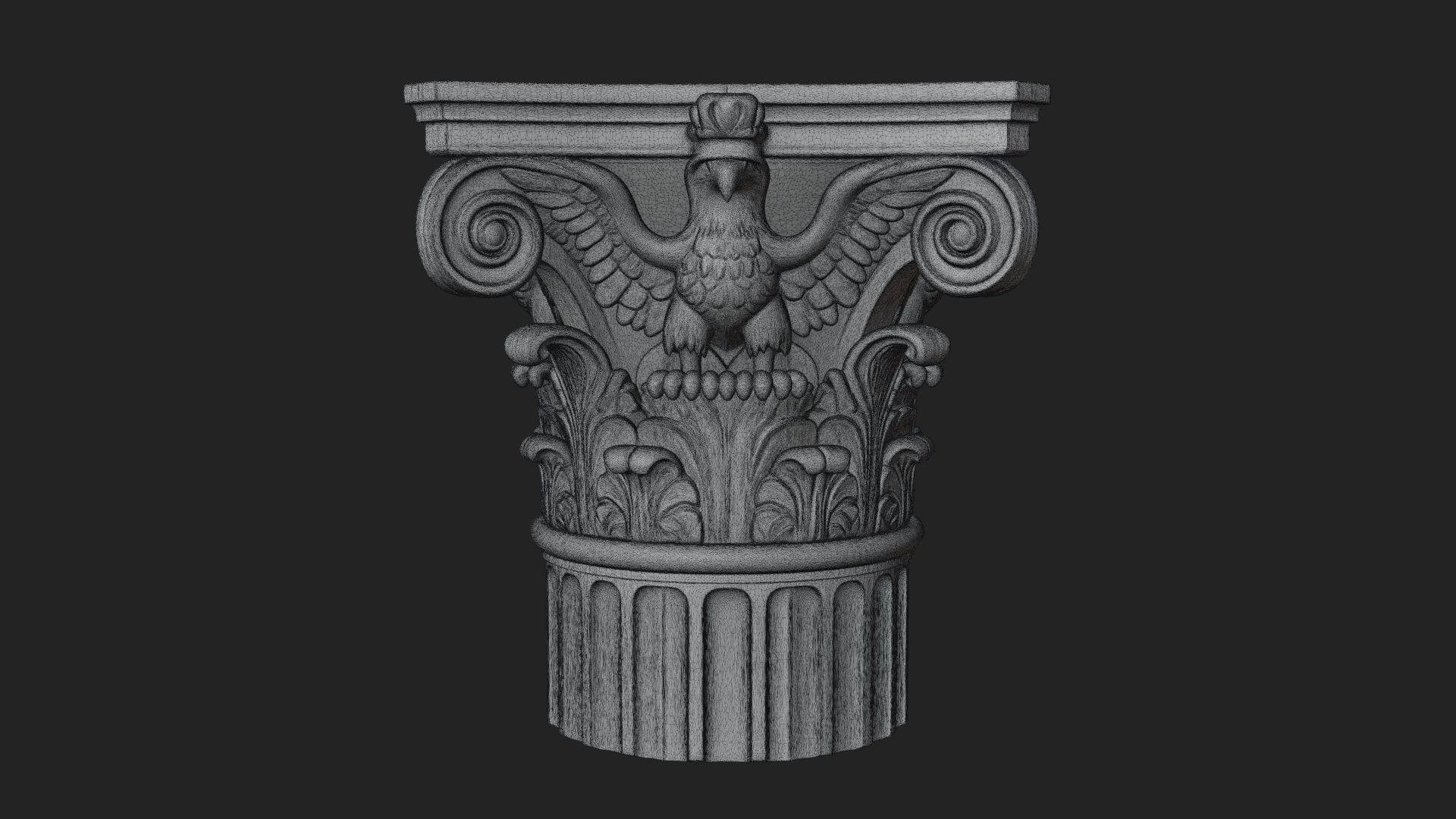 Eagle Column Capital Design 2 3D Print Model 3D Model