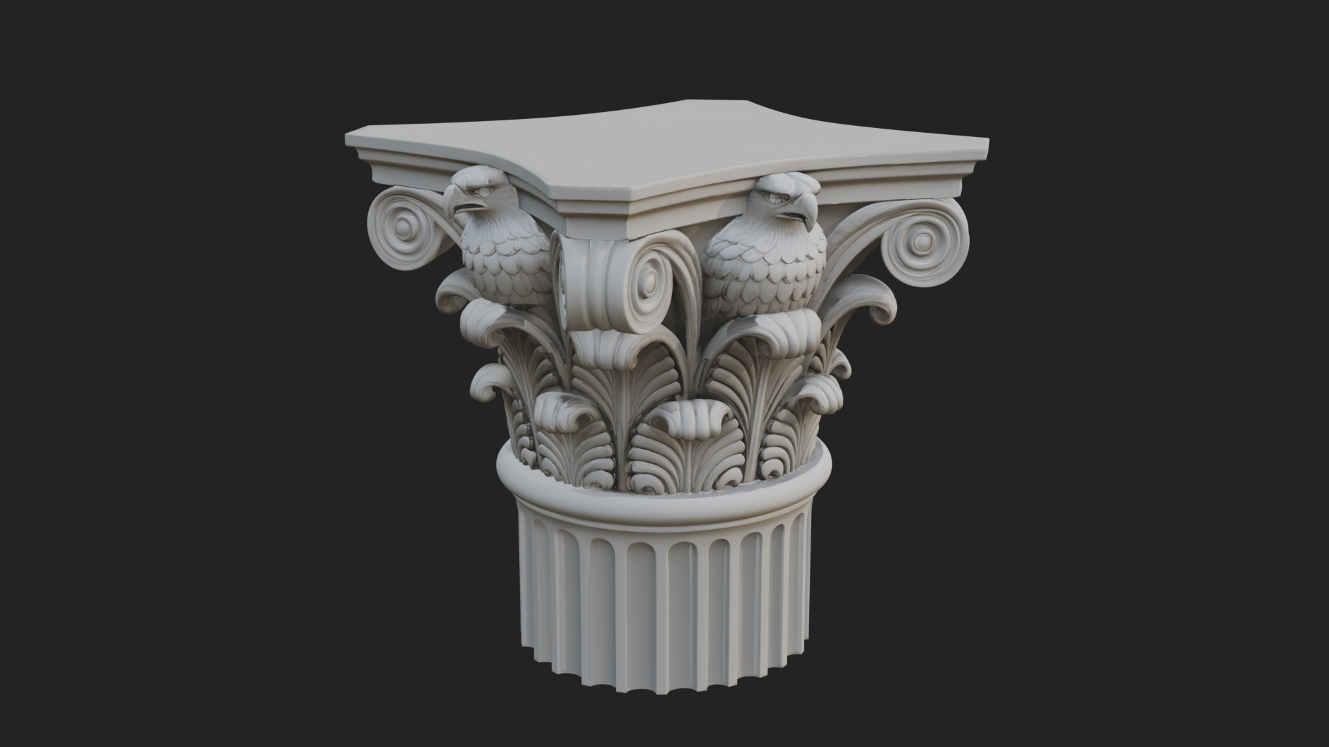 Eagle Column Capital Design 3 3D Print Model 3D Model