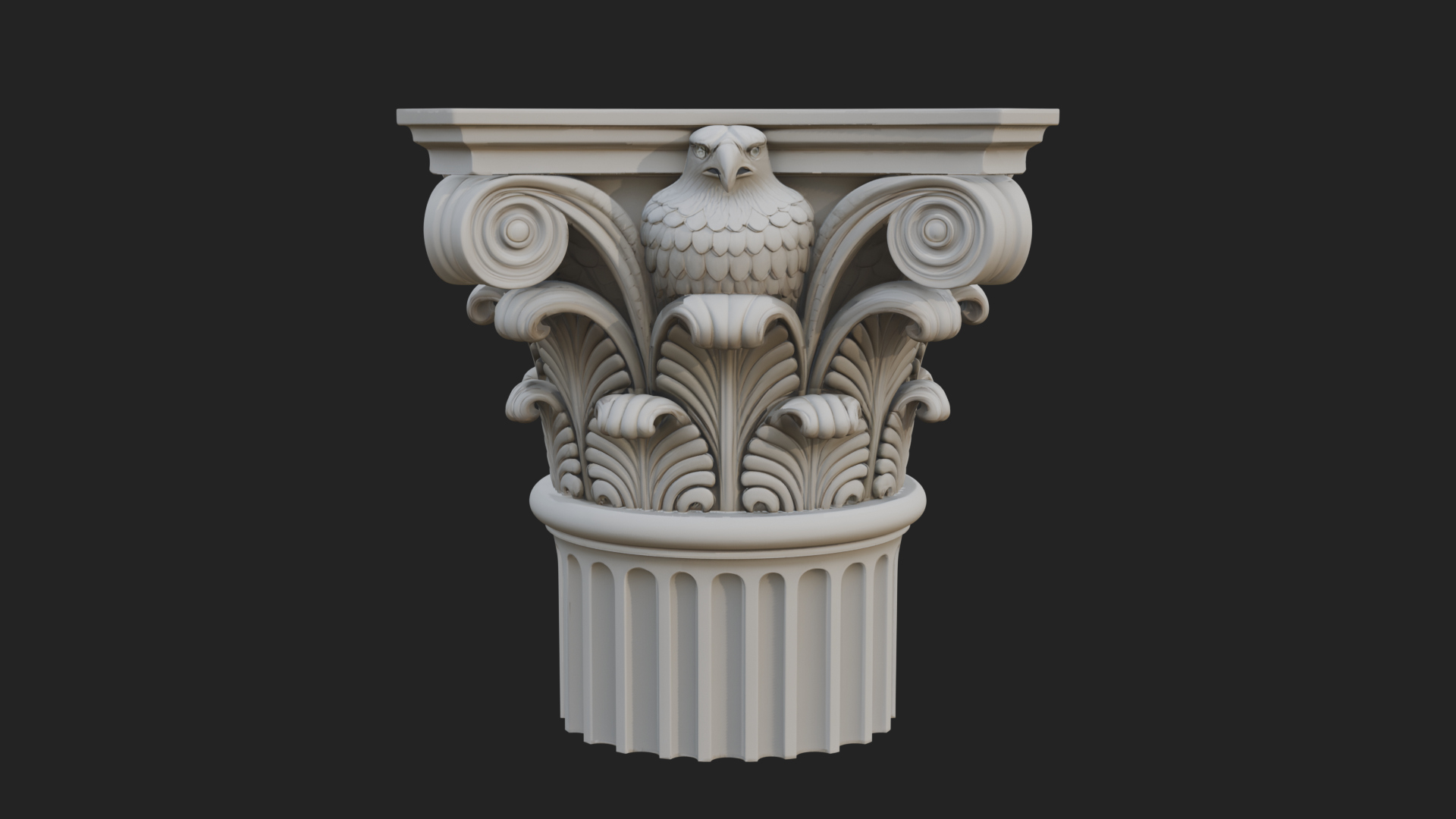 Eagle Column Capital Design 3 3D Print Model 3D Model