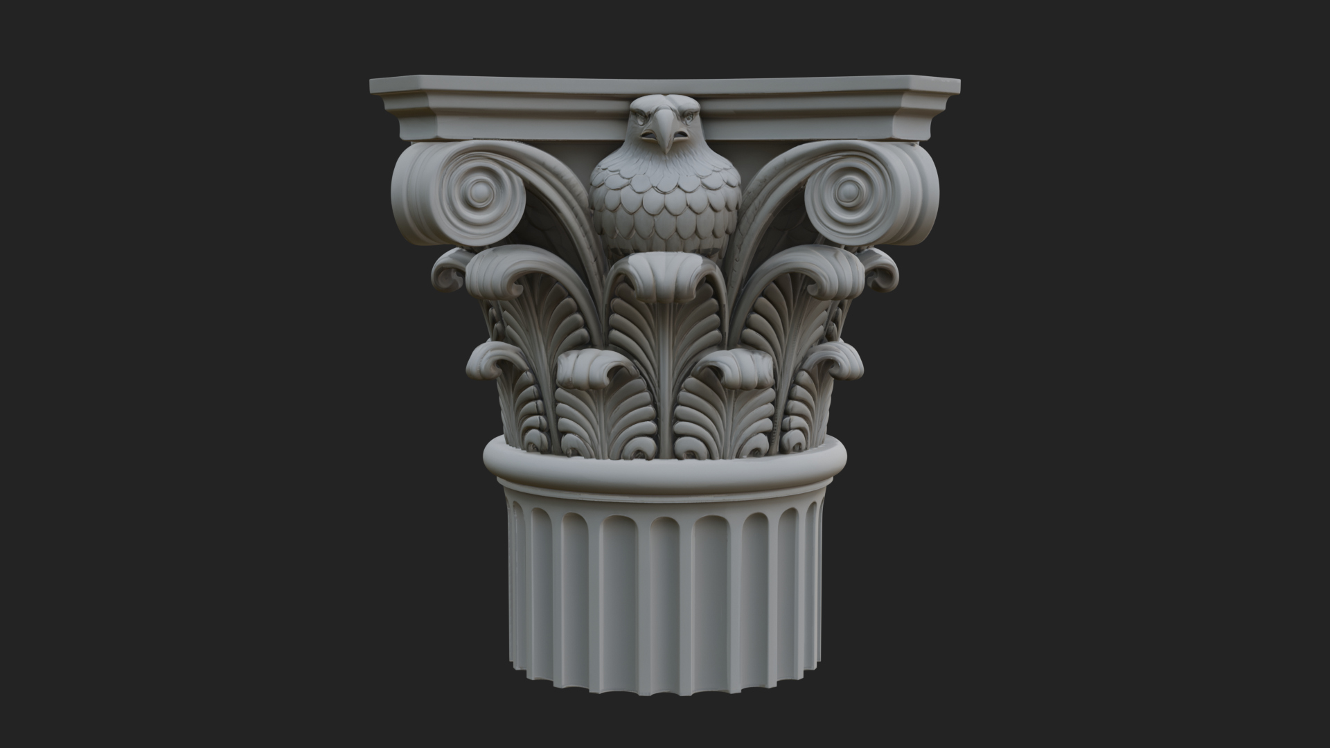 Eagle Column Capital Design 3 3D Print Model 3D Model