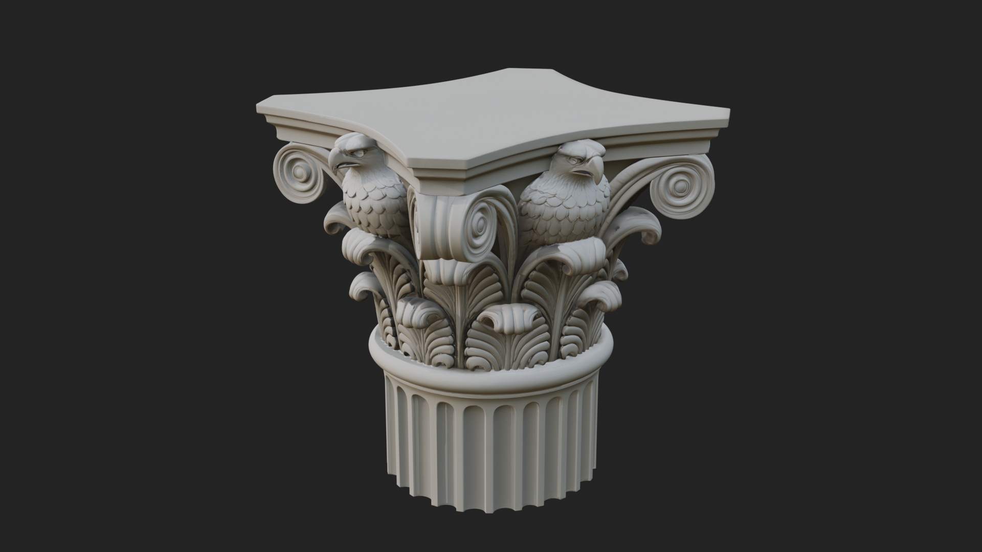 Eagle Column Capital Design 3 3D Print Model 3D Model