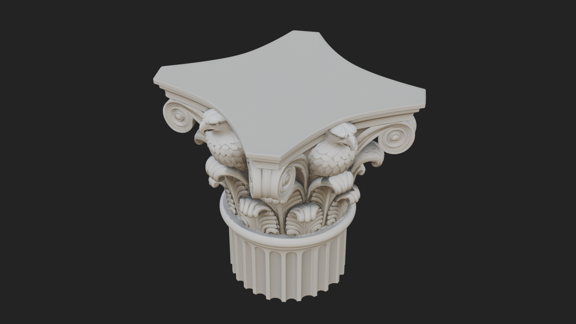 Eagle Column Capital Design 3 3D Print Model 3D Model