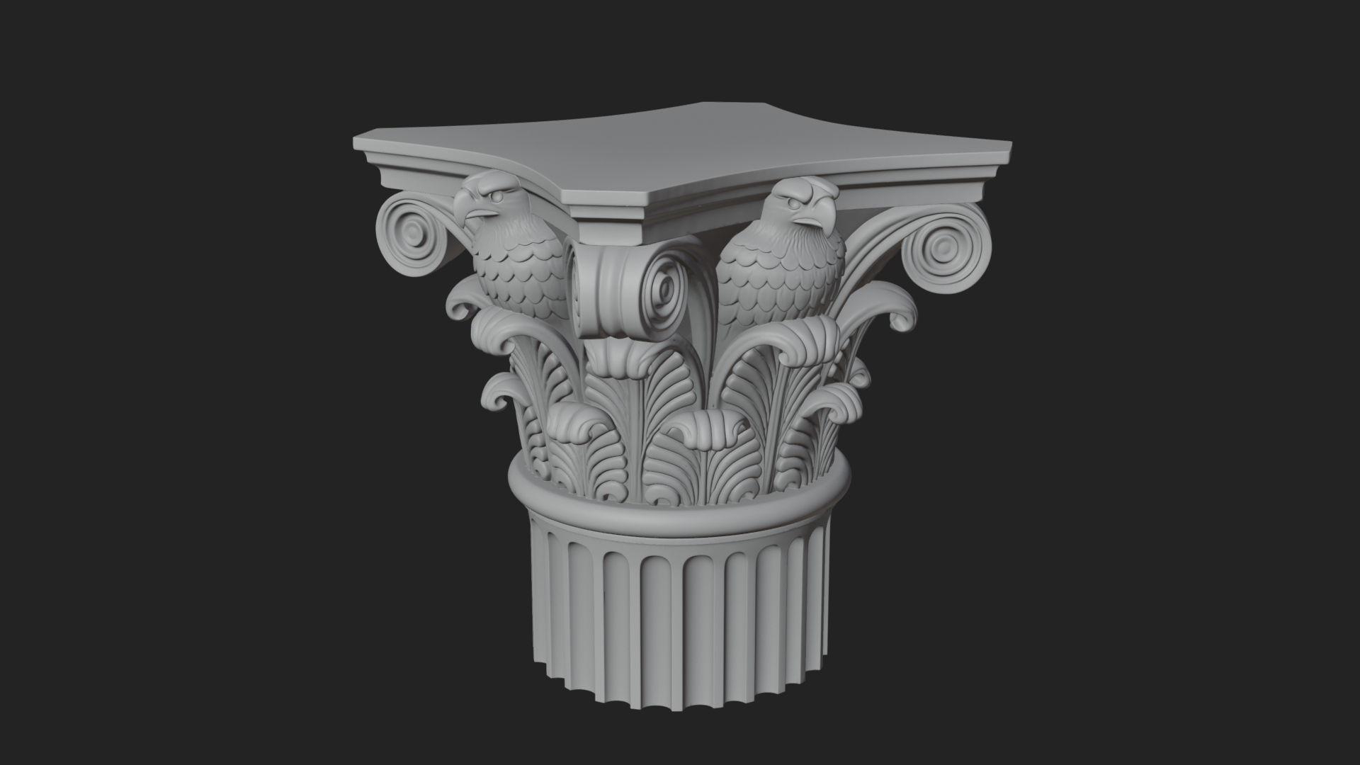 Eagle Column Capital Design 3 3D Print Model 3D Model