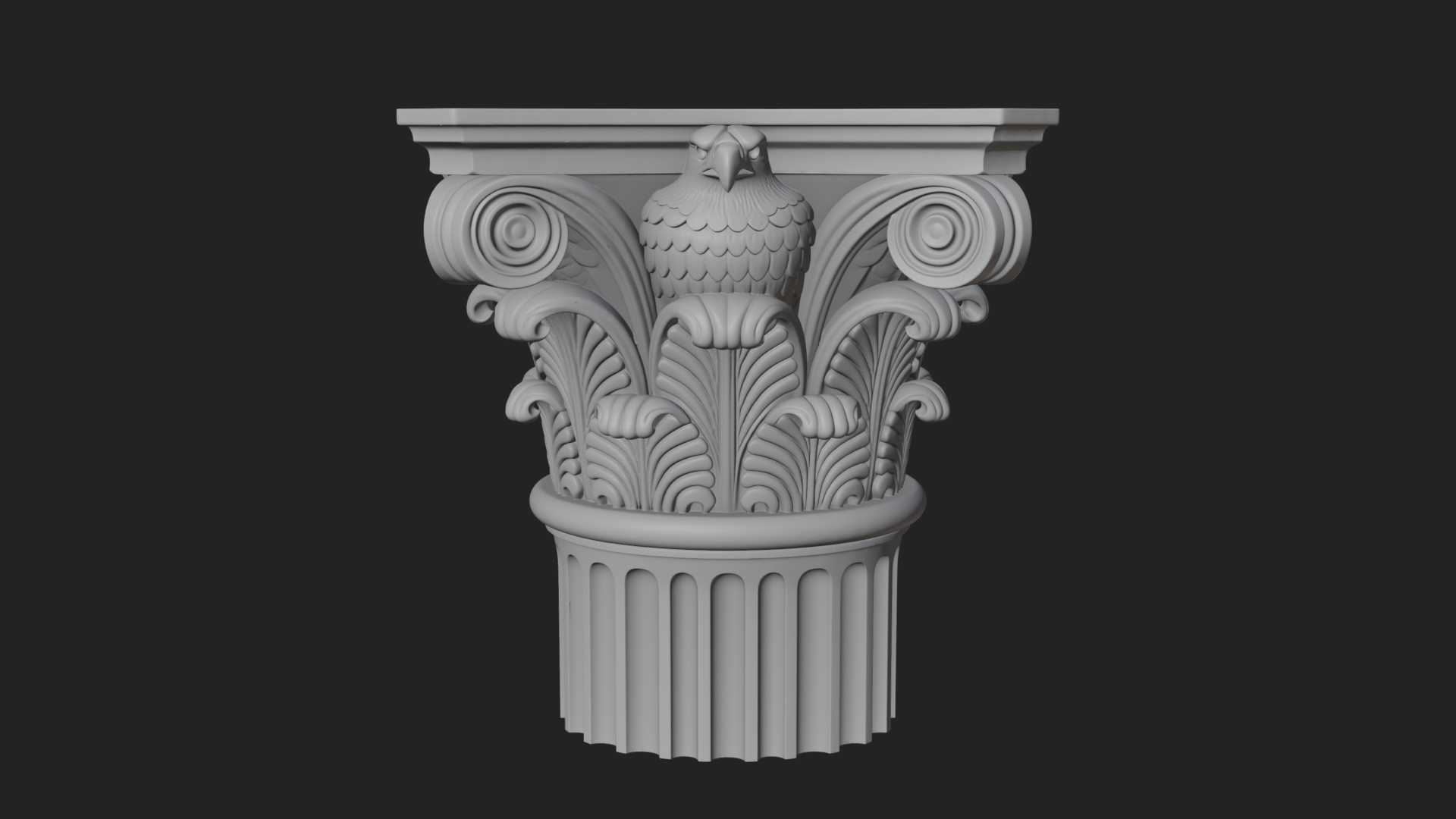 Eagle Column Capital Design 3 3D Print Model 3D Model