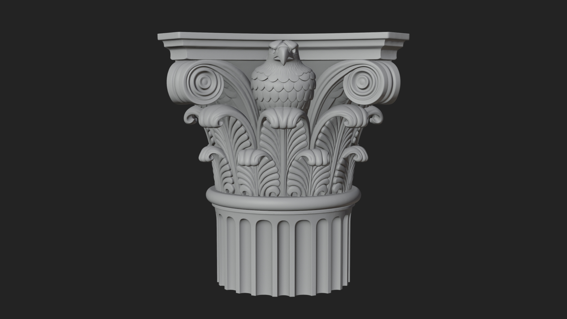 Eagle Column Capital Design 3 3D Print Model 3D Model