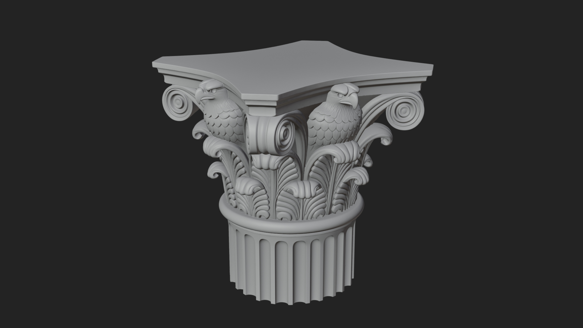Eagle Column Capital Design 3 3D Print Model 3D Model