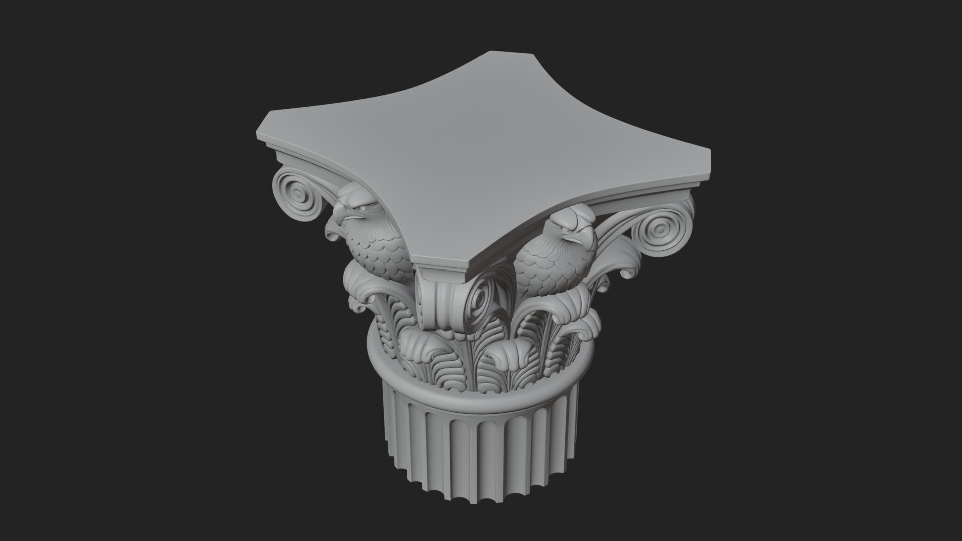 Eagle Column Capital Design 3 3D Print Model 3D Model