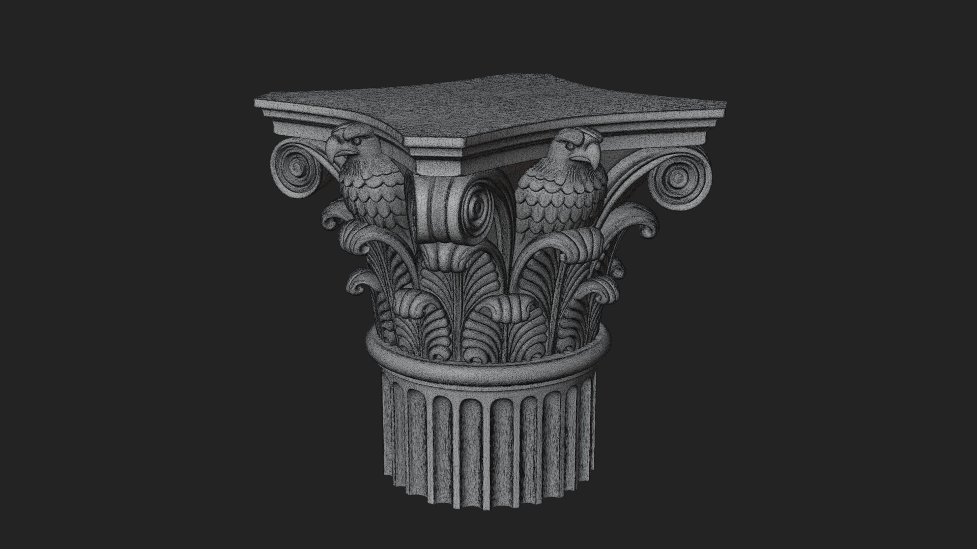 Eagle Column Capital Design 3 3D Print Model 3D Model