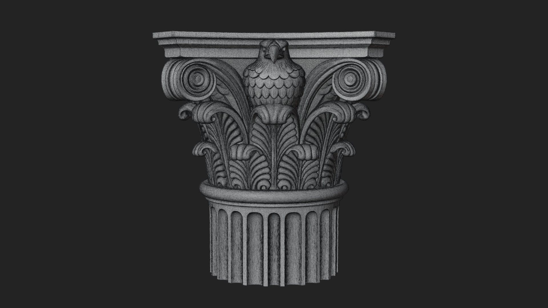 Eagle Column Capital Design 3 3D Print Model 3D Model