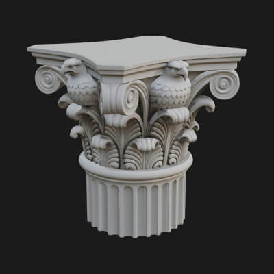 Eagle Column Capital Design 3 3D Print Model