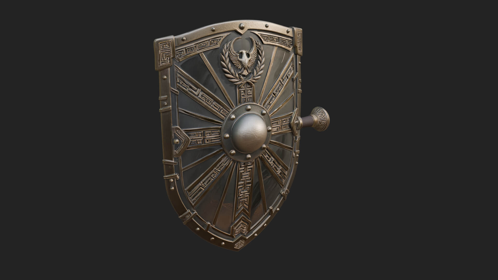 Eagle Crest Oval Shield Model Design 1 3D Print Model 3D Model