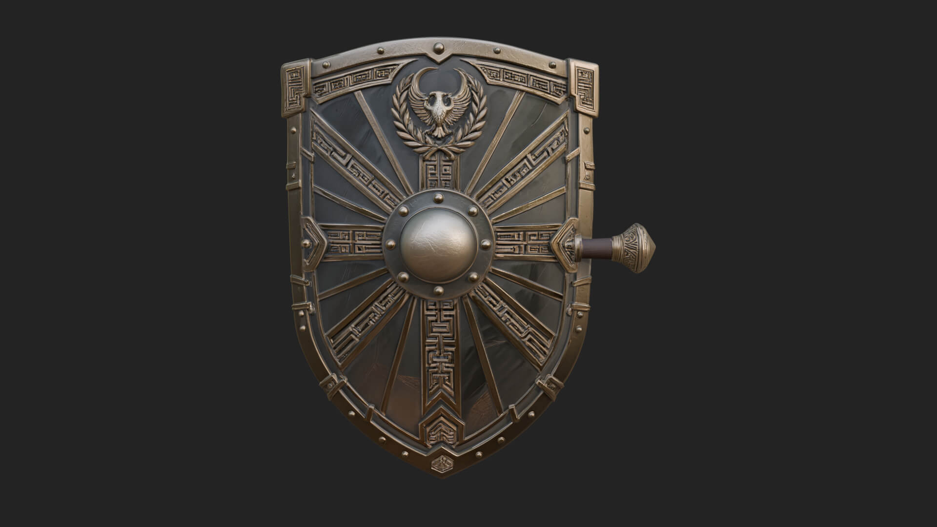 Eagle Crest Oval Shield Model Design 1 3D Print Model 3D Model