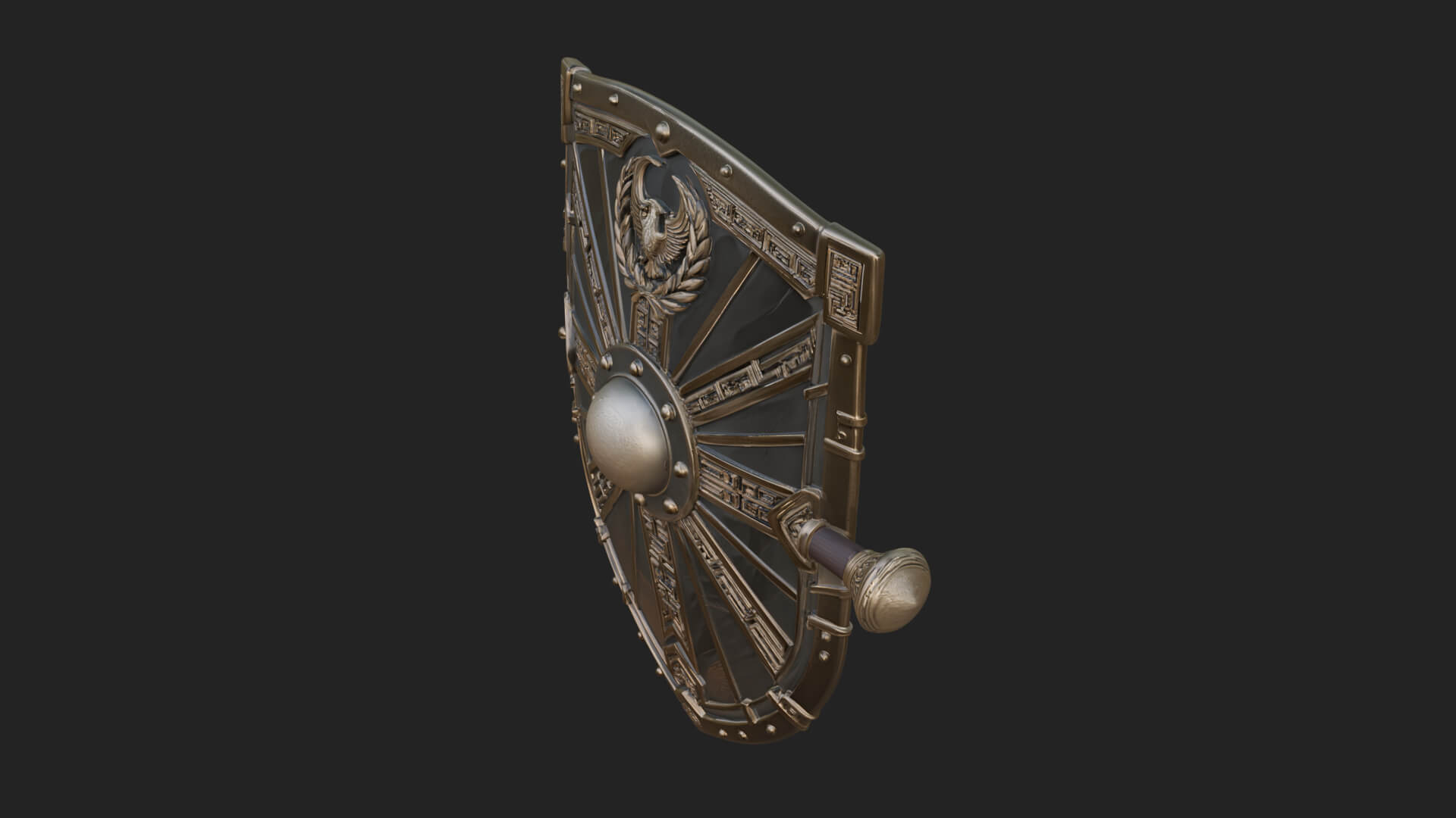 Eagle Crest Oval Shield Model Design 1 3D Print Model 3D Model