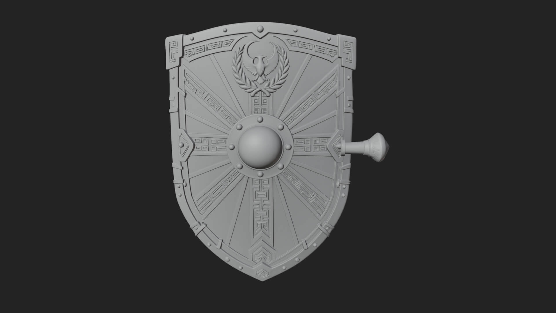 Eagle Crest Oval Shield Model Design 1 3D Print Model 3D Model