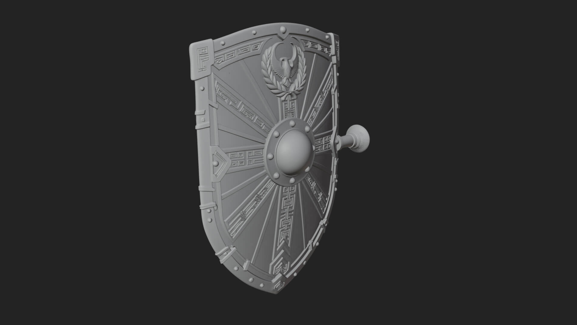 Eagle Crest Oval Shield Model Design 1 3D Print Model 3D Model