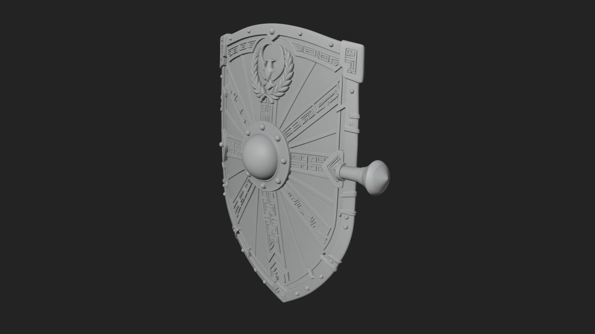 Eagle Crest Oval Shield Model Design 1 3D Print Model 3D Model