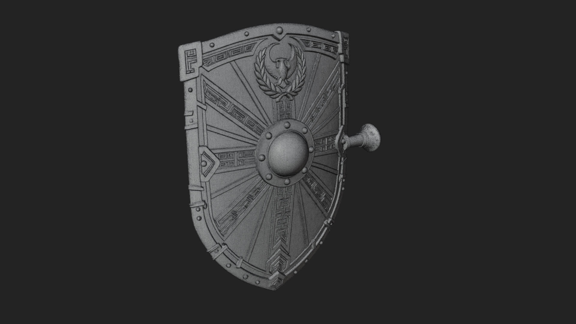 Eagle Crest Oval Shield Model Design 1 3D Print Model 3D Model
