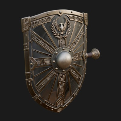 Eagle Crest Oval Shield Model Design 1 3D Print Model