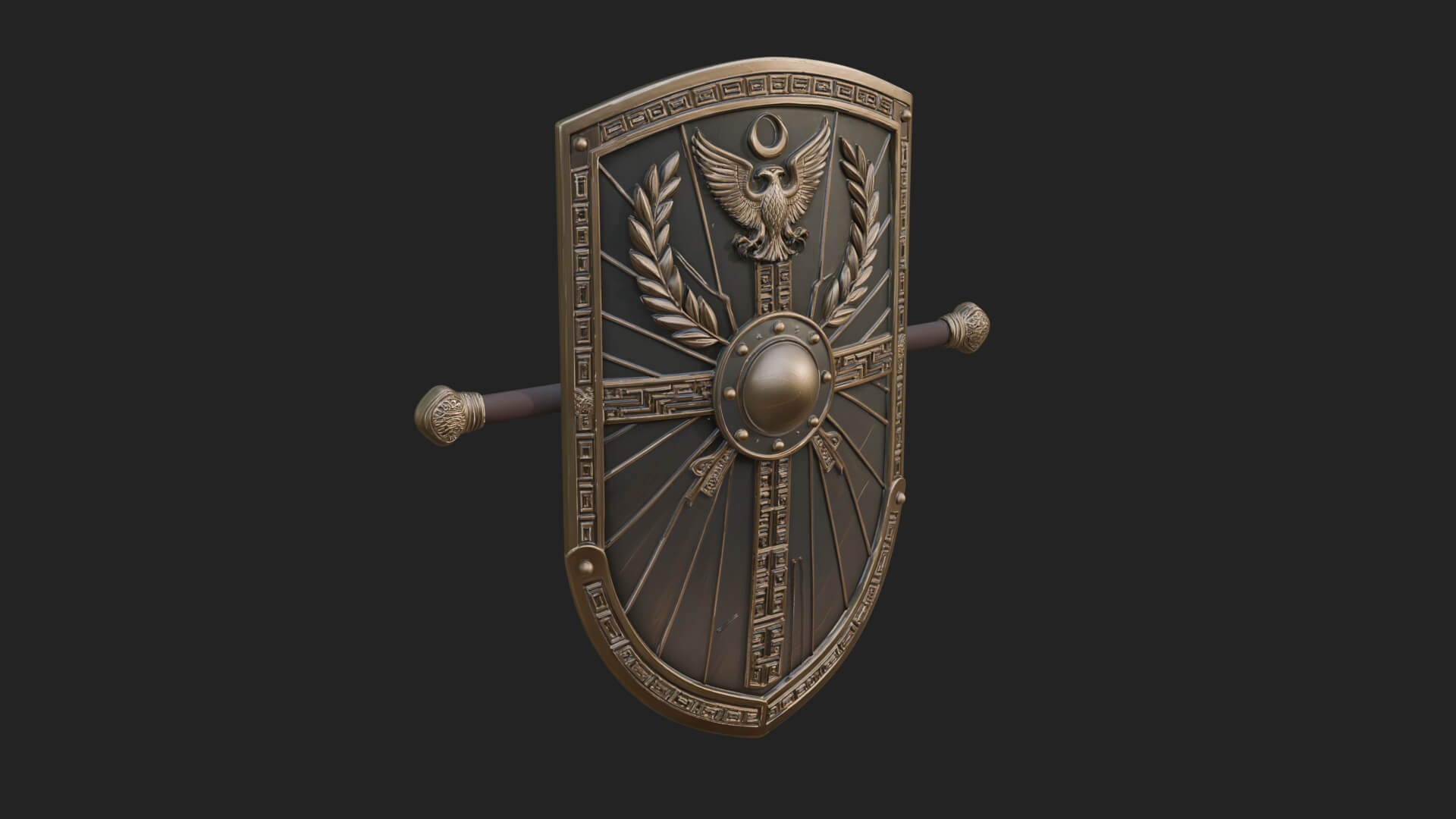 Eagle Crest Oval Shield Model Design 2 3D Print Model 3D Model