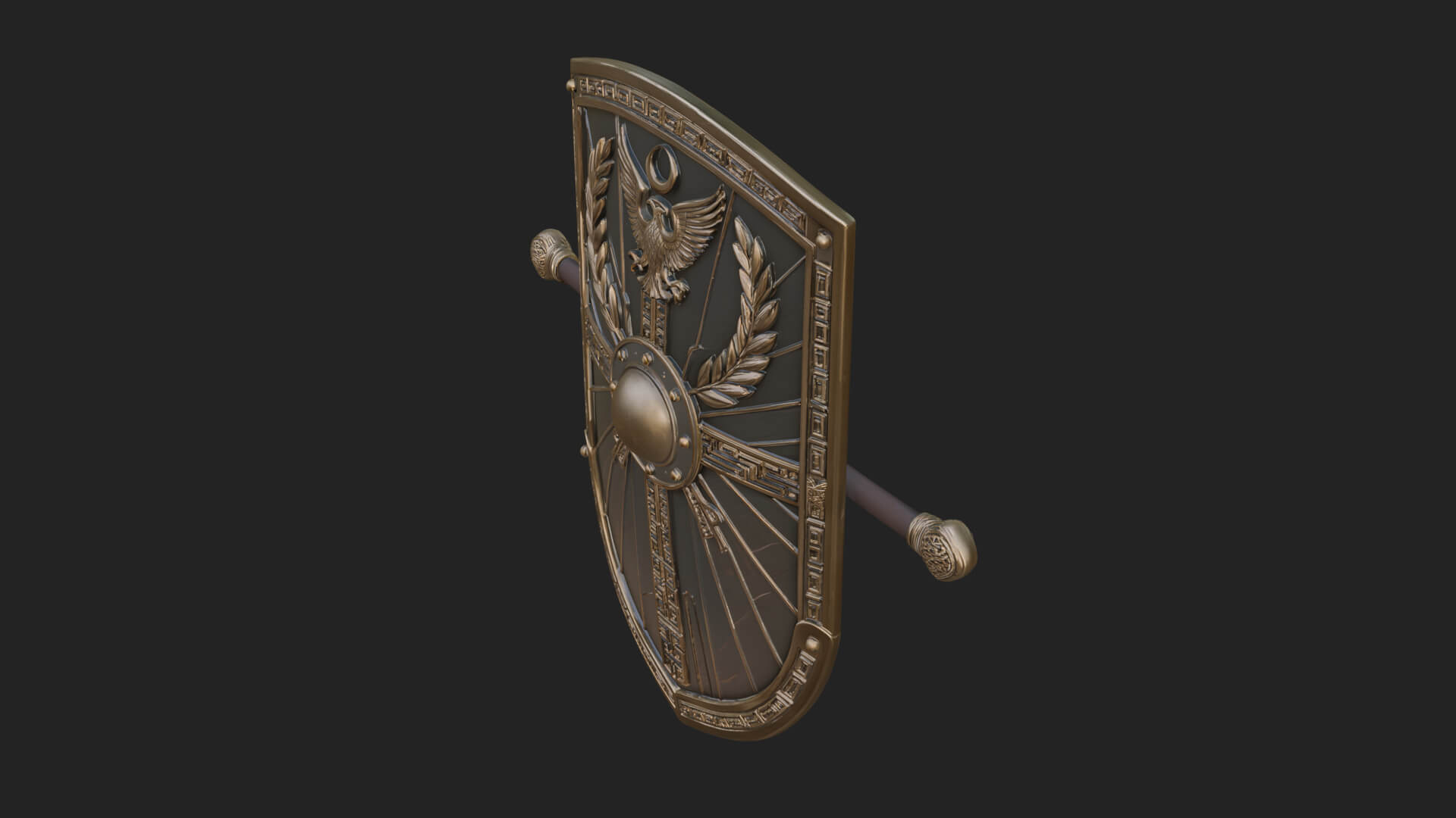 Eagle Crest Oval Shield Model Design 2 3D Print Model 3D Model