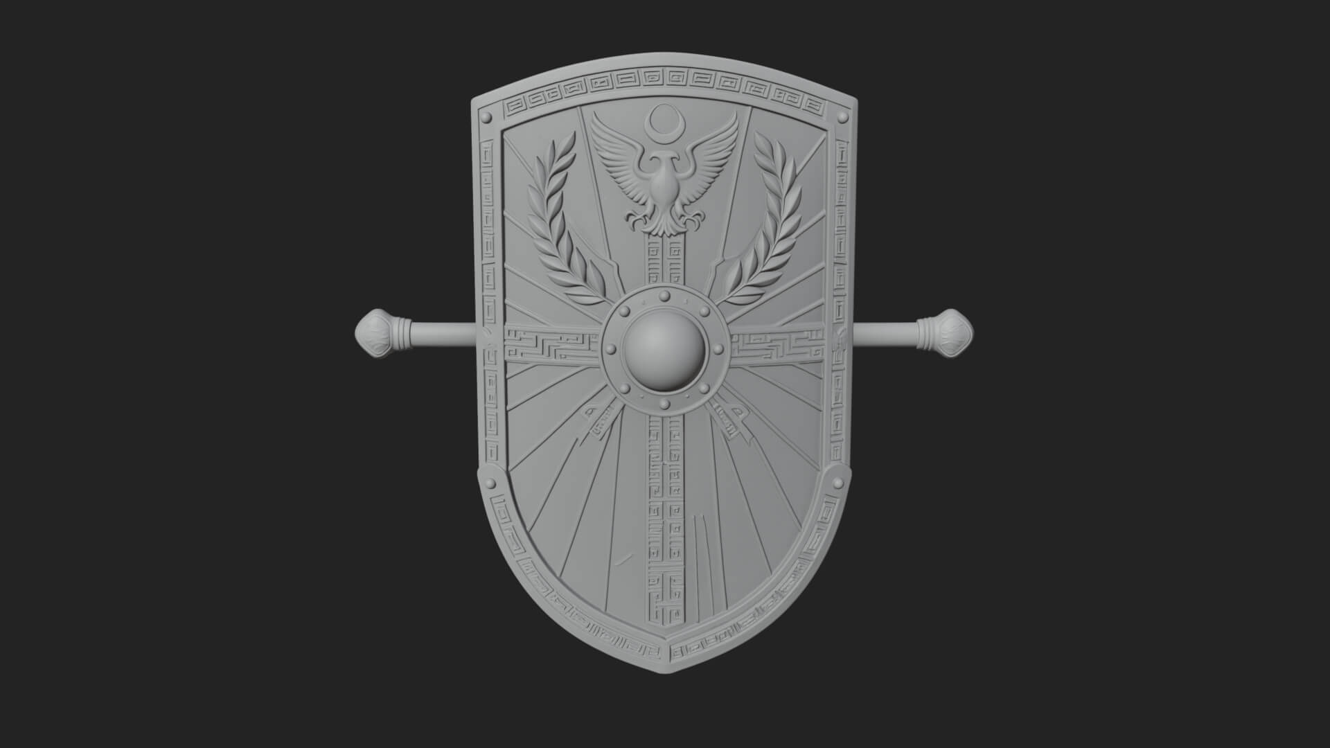 Eagle Crest Oval Shield Model Design 2 3D Print Model 3D Model