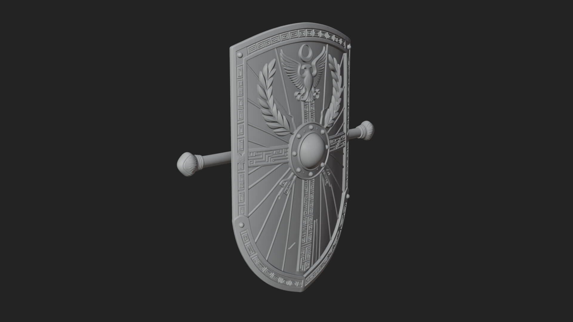 Eagle Crest Oval Shield Model Design 2 3D Print Model 3D Model