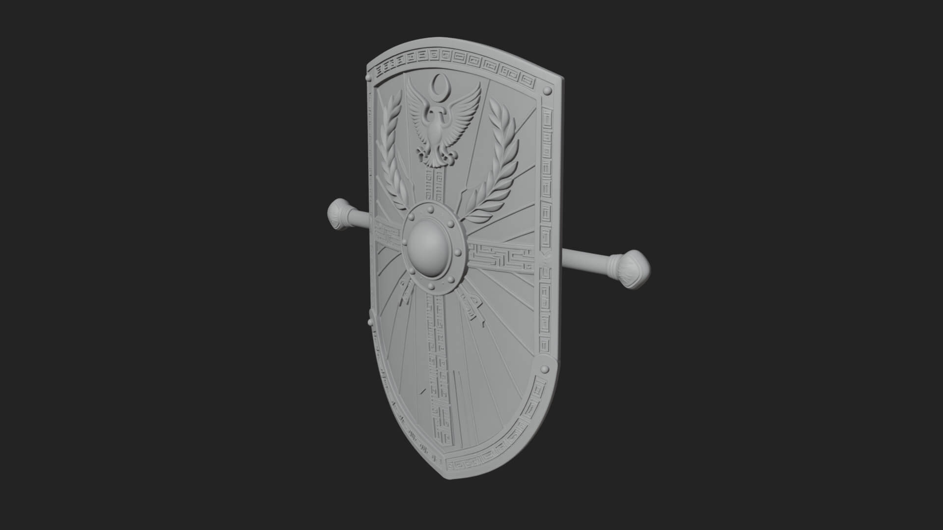 Eagle Crest Oval Shield Model Design 2 3D Print Model 3D Model