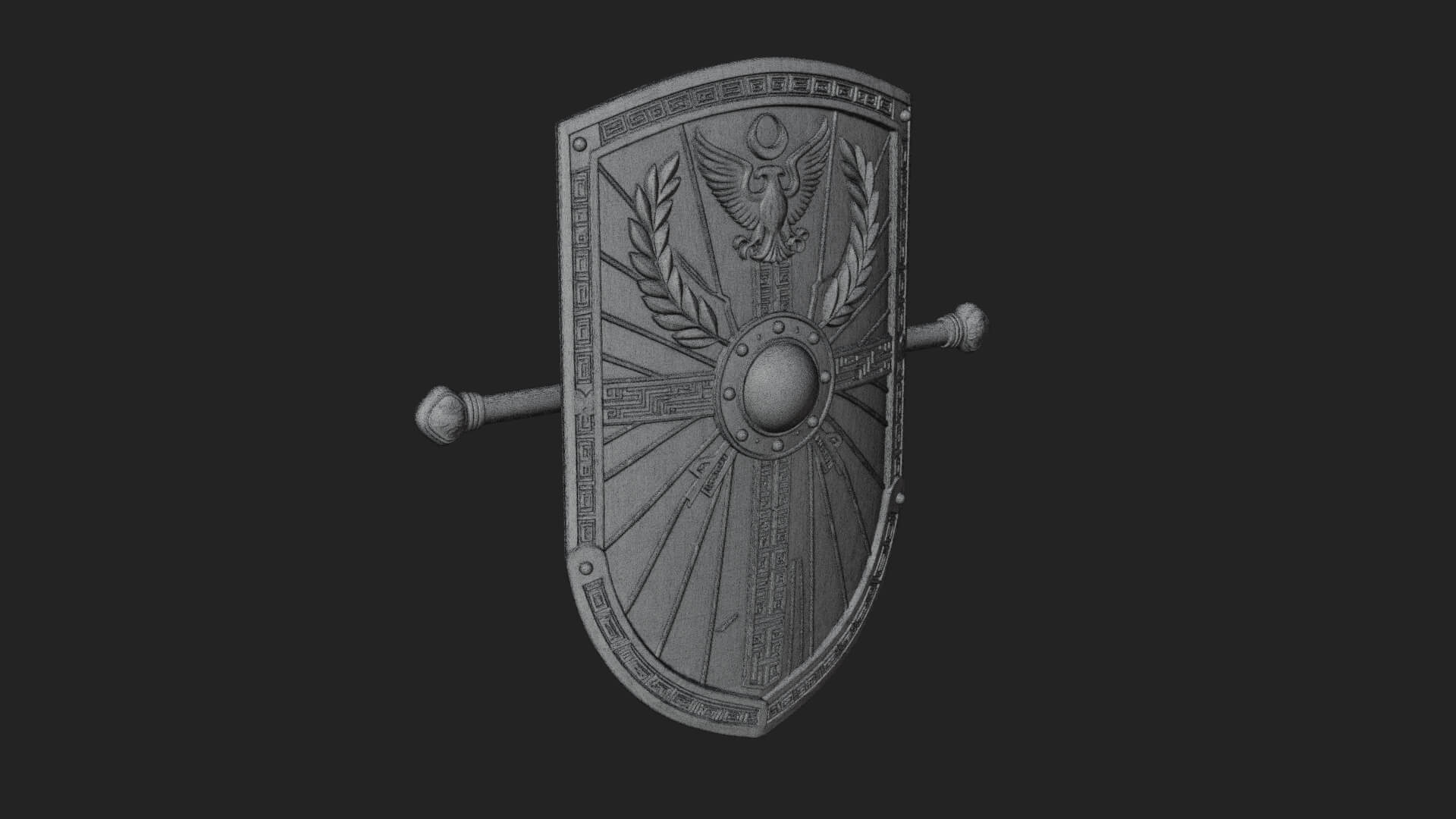 Eagle Crest Oval Shield Model Design 2 3D Print Model 3D Model