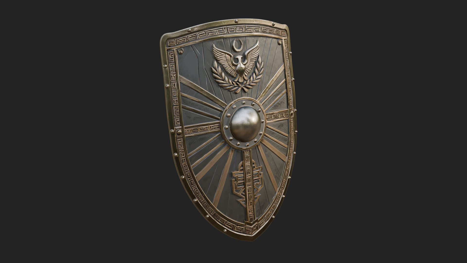 Eagle Crest Oval Shield Model Design 3 3D Print Model 3D Model