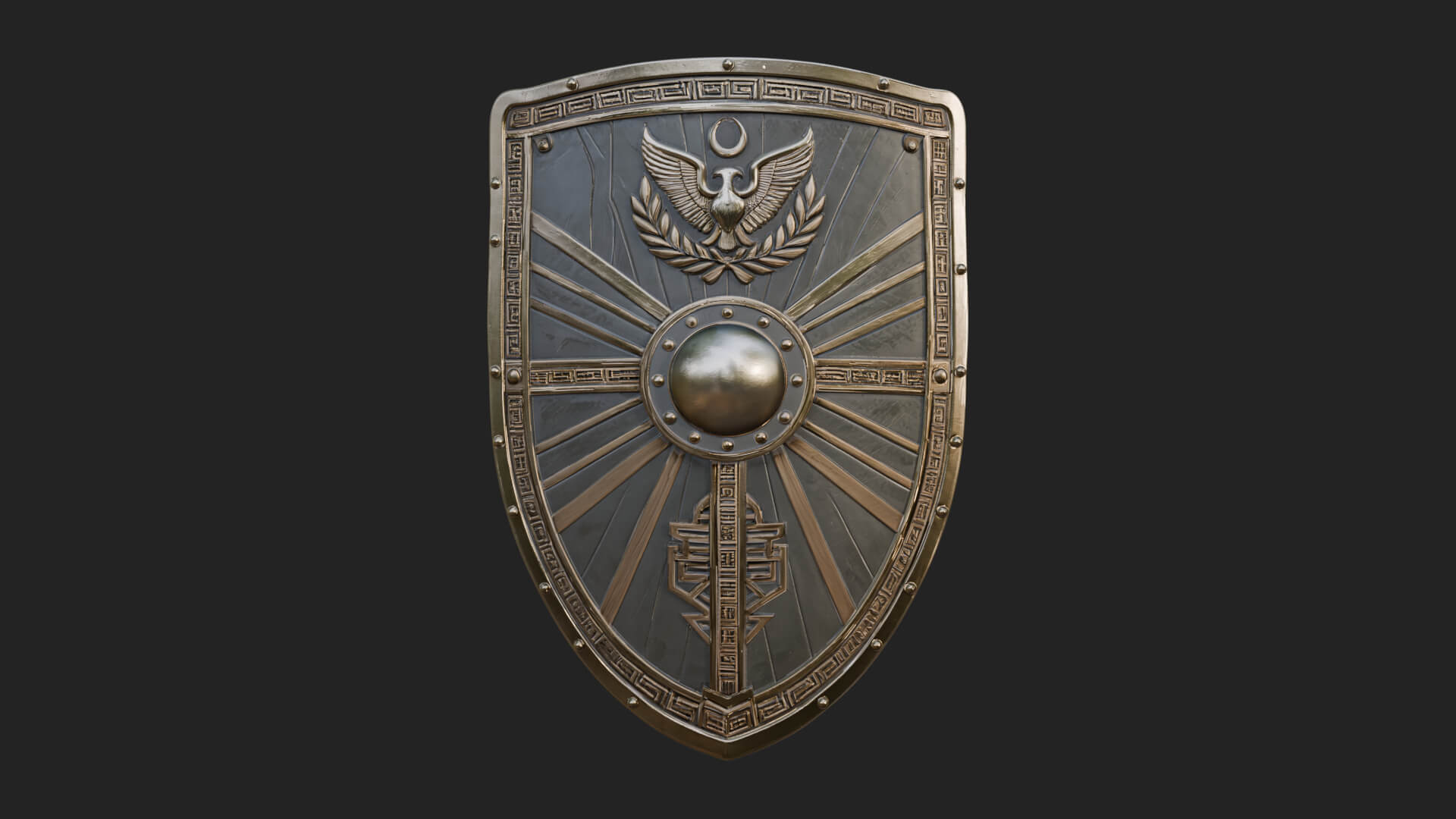 Eagle Crest Oval Shield Model Design 3 3D Print Model 3D Model