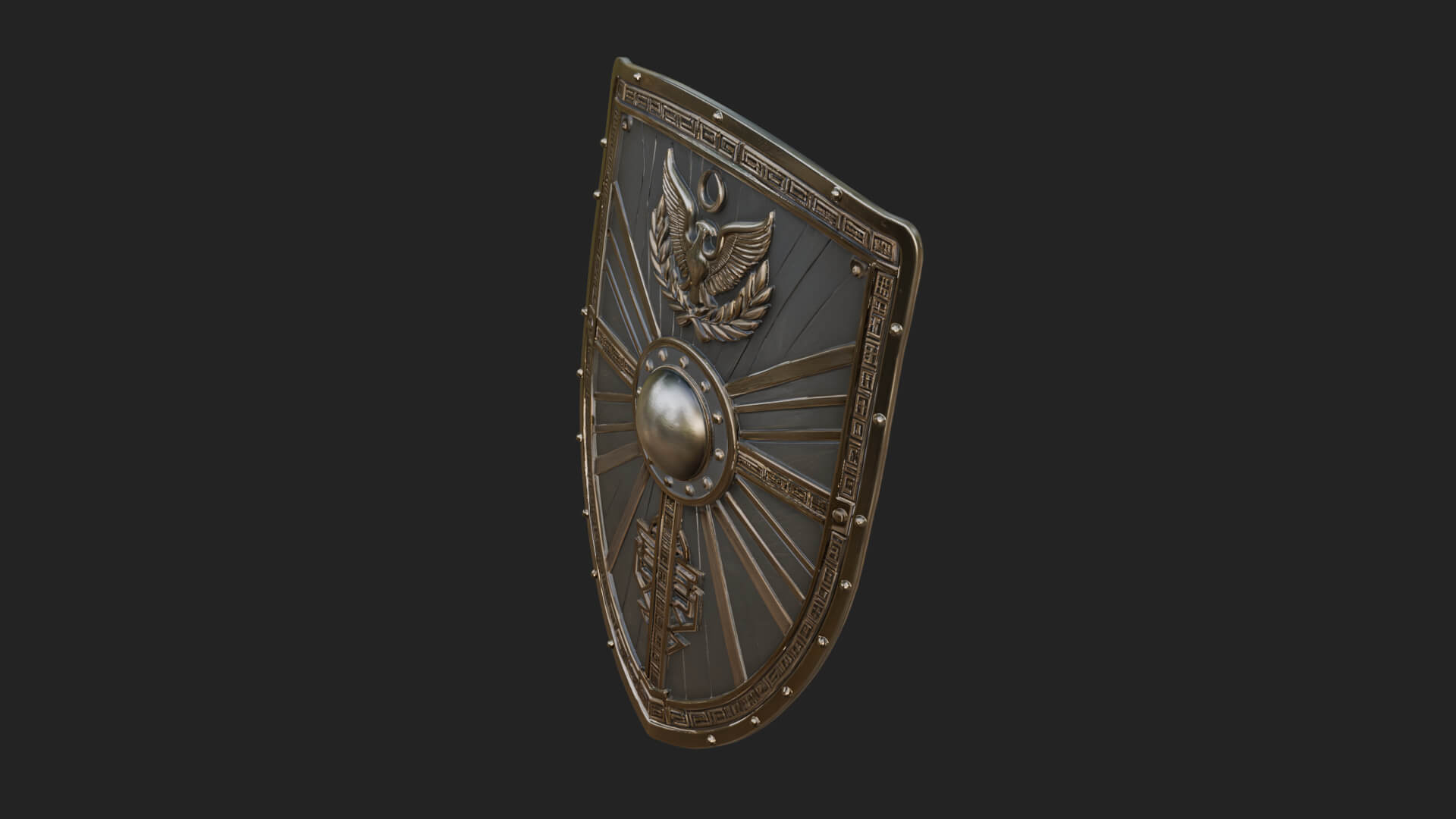 Eagle Crest Oval Shield Model Design 3 3D Print Model 3D Model