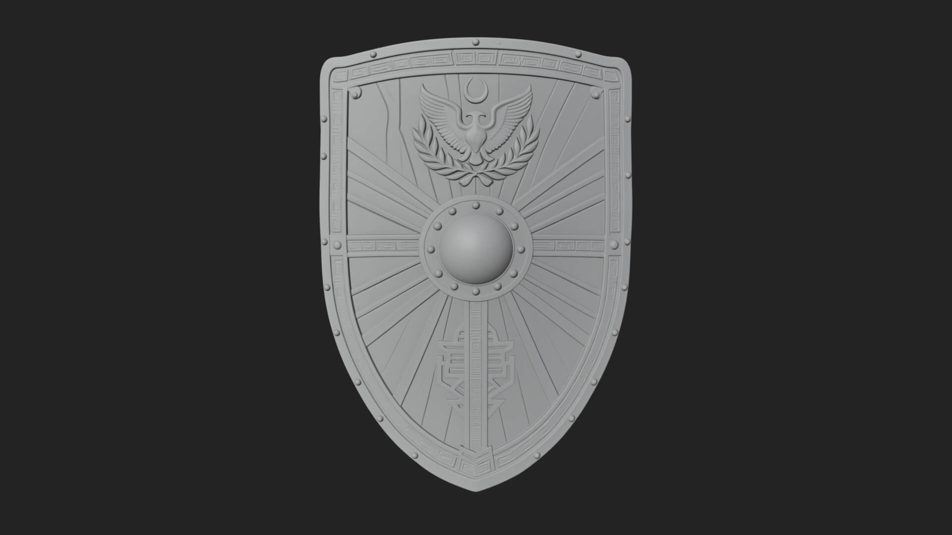 Eagle Crest Oval Shield Model Design 3 3D Print Model 3D Model