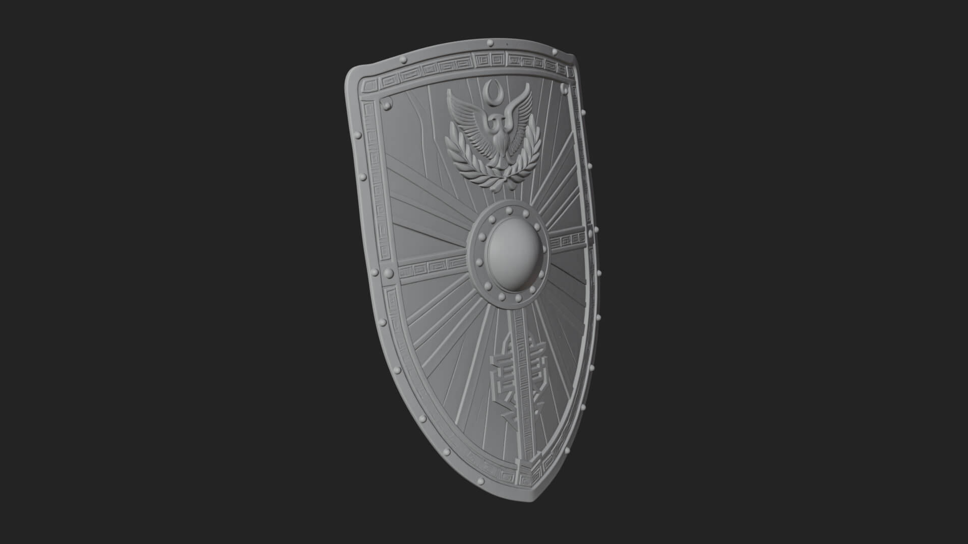 Eagle Crest Oval Shield Model Design 3 3D Print Model 3D Model