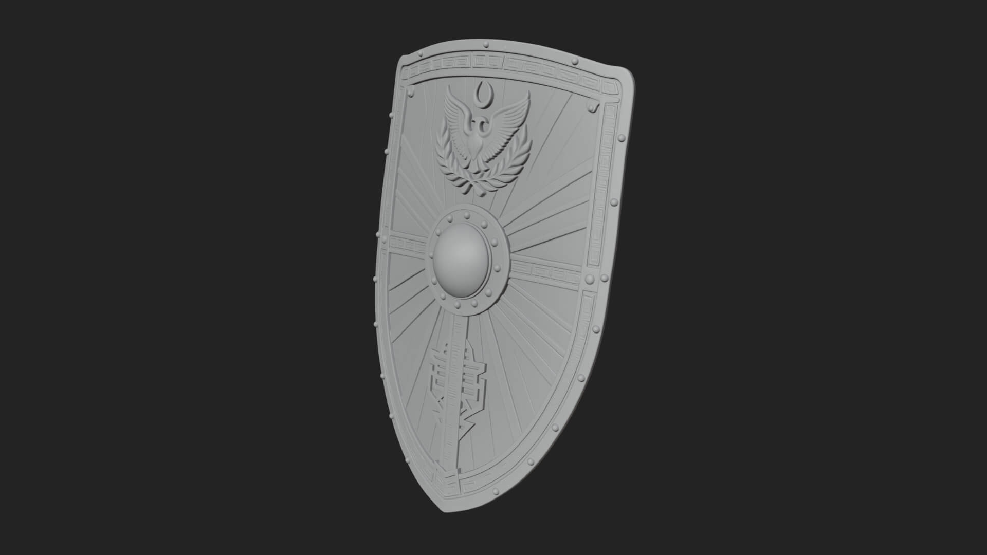 Eagle Crest Oval Shield Model Design 3 3D Print Model 3D Model