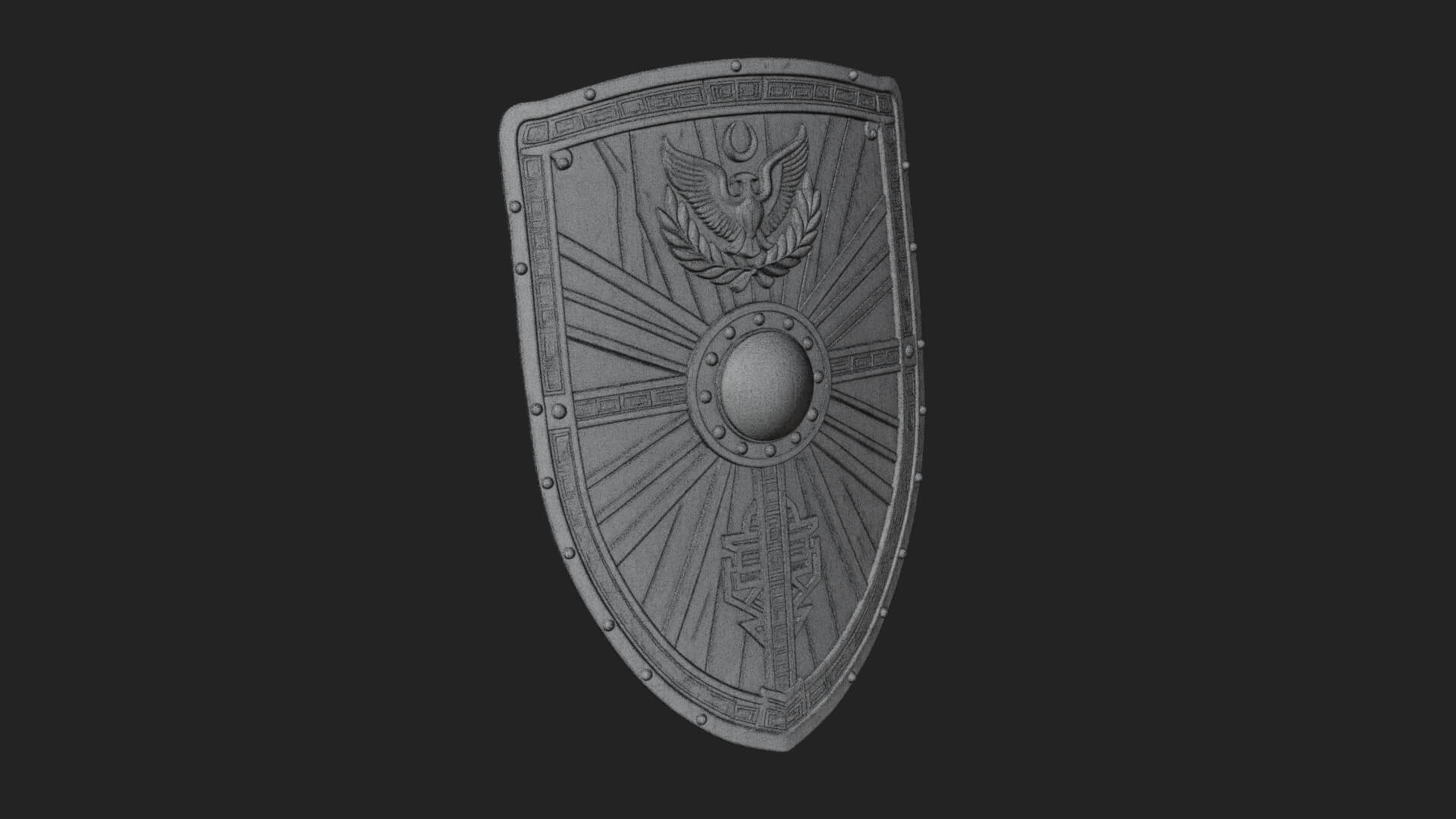 Eagle Crest Oval Shield Model Design 3 3D Print Model 3D Model