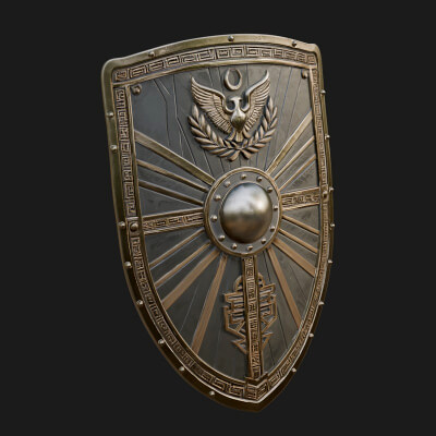 Eagle Crest Oval Shield Model Design 3 3D Print Model
