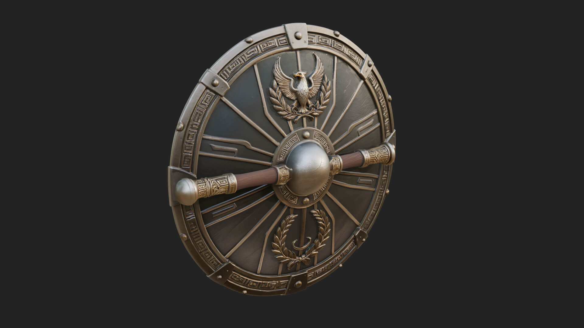 Eagle Crest Oval Shield Model Design 4 3D Print Model 3D Model