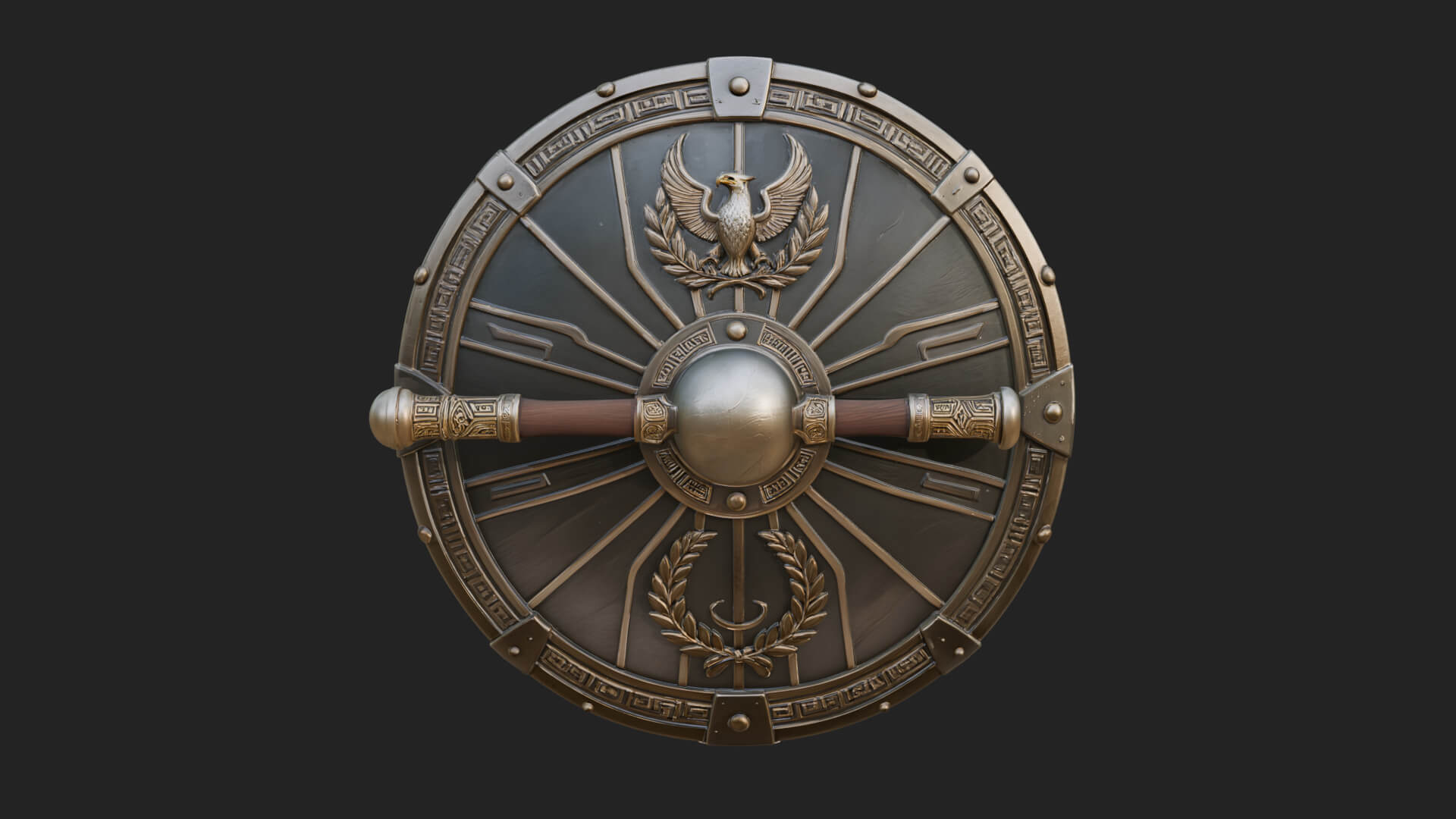 Eagle Crest Oval Shield Model Design 4 3D Print Model 3D Model