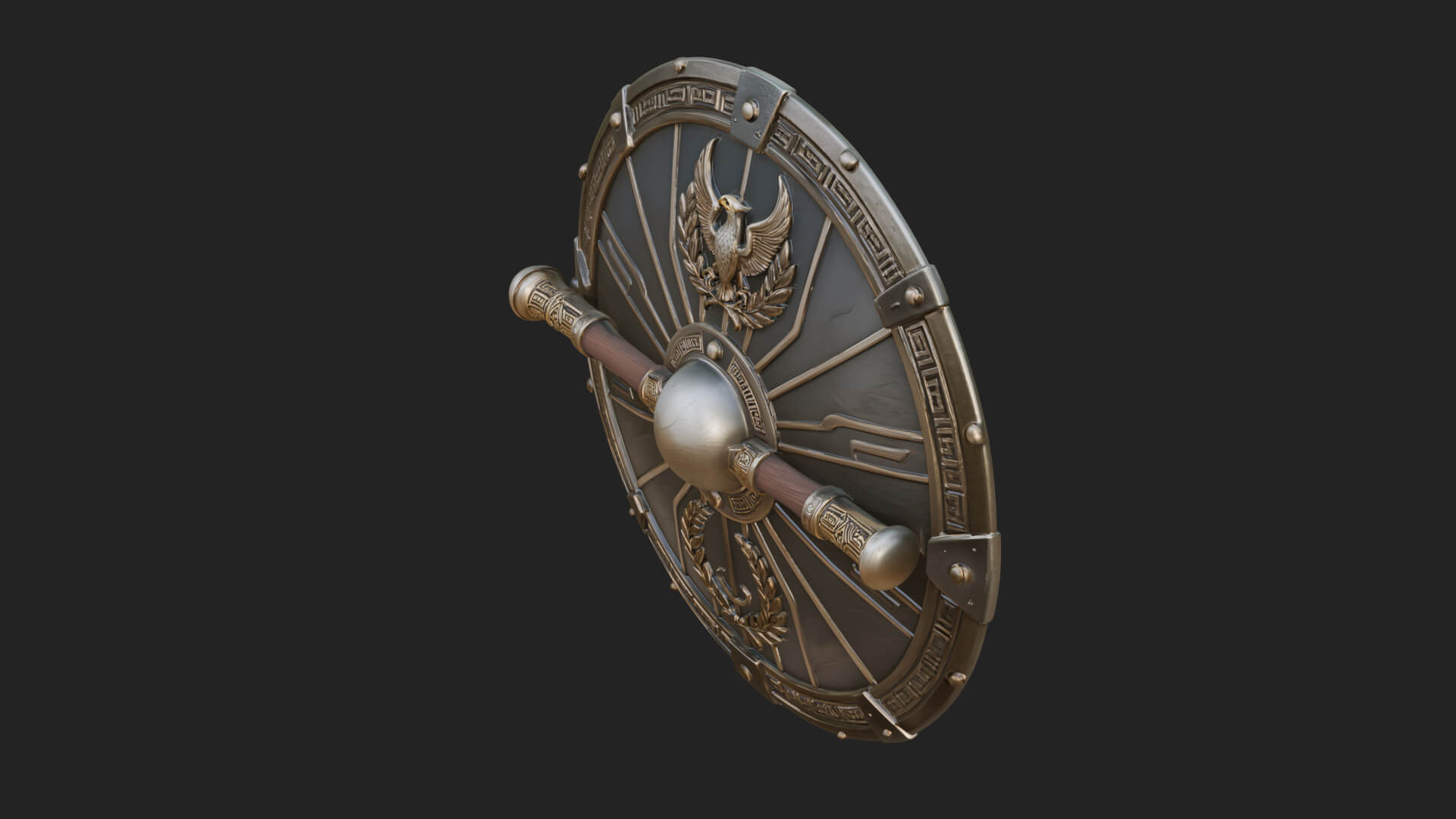 Eagle Crest Oval Shield Model Design 4 3D Print Model 3D Model