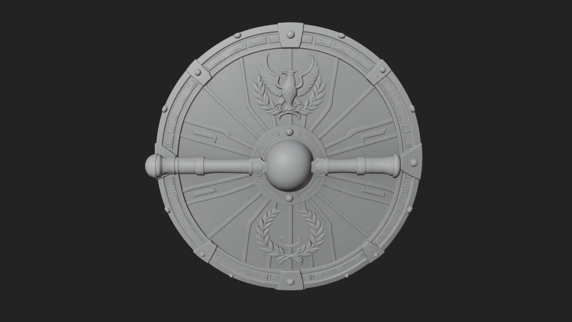 Eagle Crest Oval Shield Model Design 4 3D Print Model 3D Model